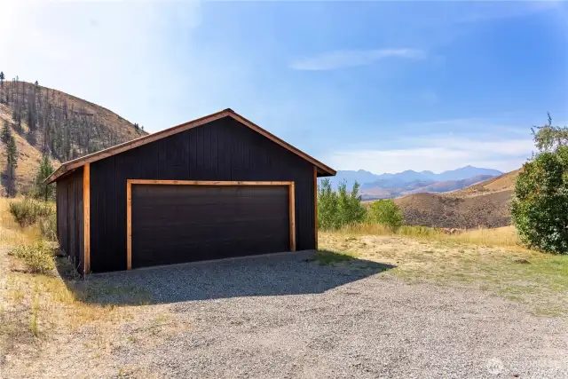 Detached garage and room for guest parking