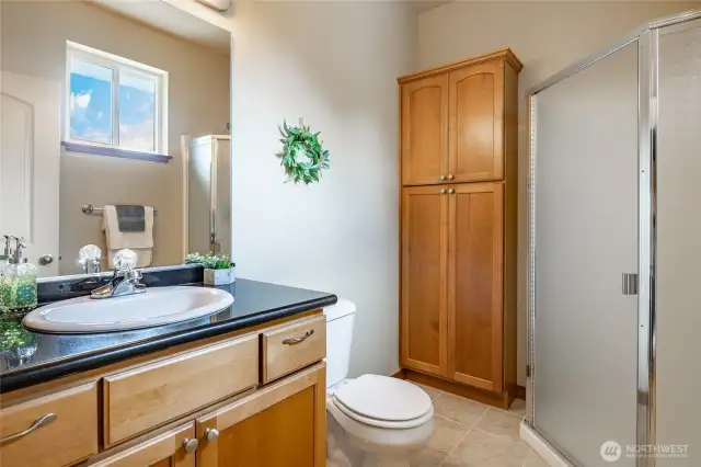 Downstairs 3/4 bathroom.
