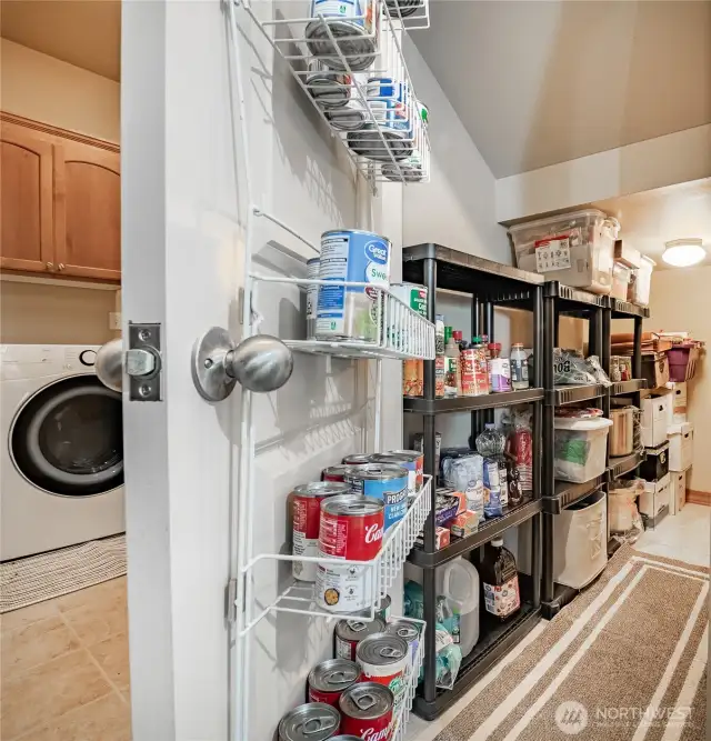 Pantry just inside garage