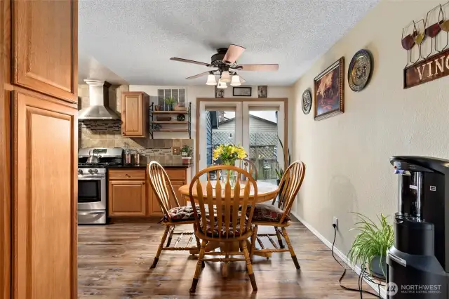 Enjoy your meals with the french doors closed or opened on to the spacious deck.