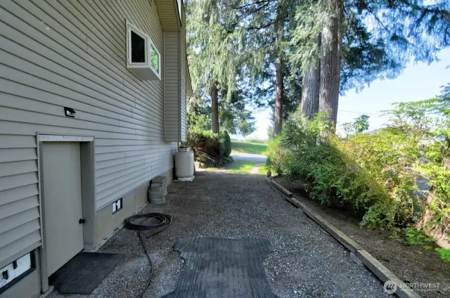 Side of house with storage access