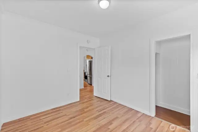 Front bedroom has standard closet.
