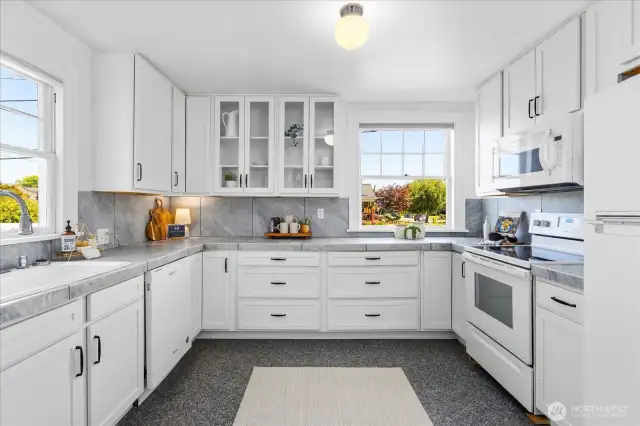 Remodeled kitchen off the private entrance.