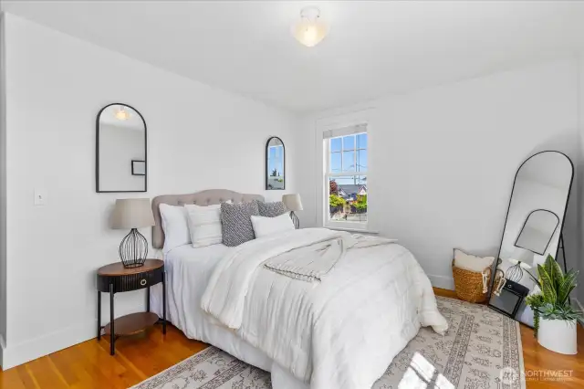 Large primary bedroom with double closets!