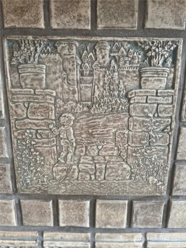 Center tile of Batchelder fireplace