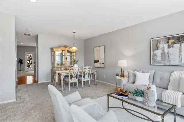 Tons of room for artwork and oversized furniture in this space. Could accommodate the game day viewing parties of your dreams!