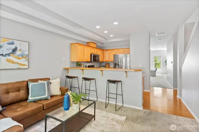 Great Room has great access to the kitchen