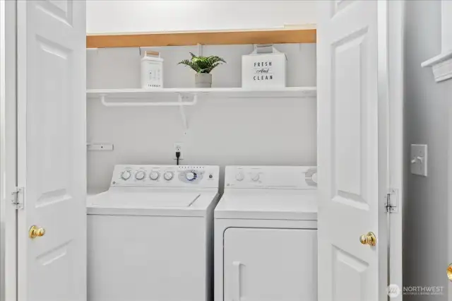 Main level laundry closet with W/D included. Gas Dryer hook up.