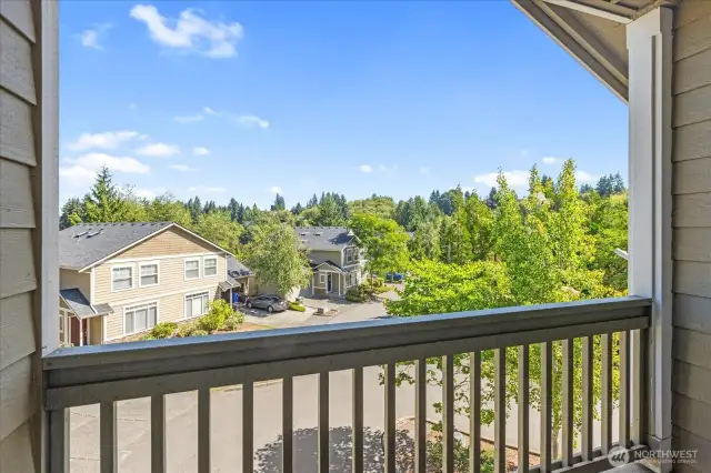 6 x 8 covered balcony off the preimary suite looks east, so it gets great morning sun.