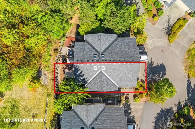 View from above with the brand new roof!