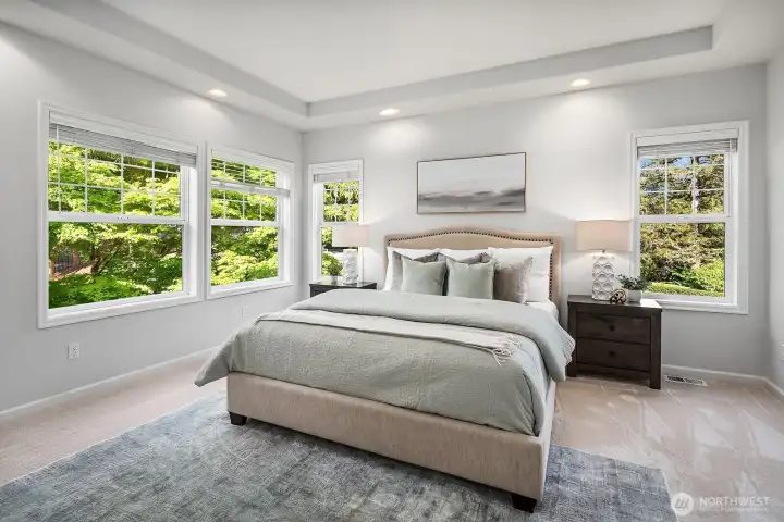 Primary suite is stunning with it's own deck, loft area and spiral staircase to a small bonus space perfect for yoga, quiet office or craft room.