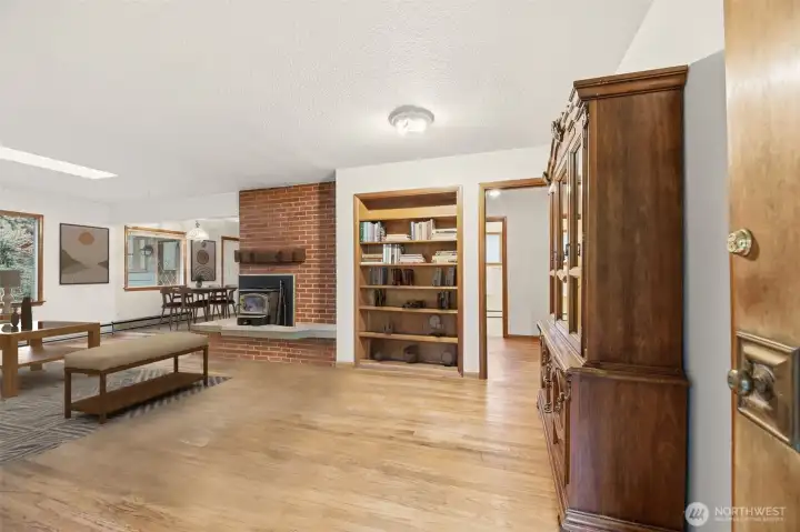 Entering your new house, waiting for your ideas! Wood floors throughout the home need a little TLC to bring them back to their original shine.