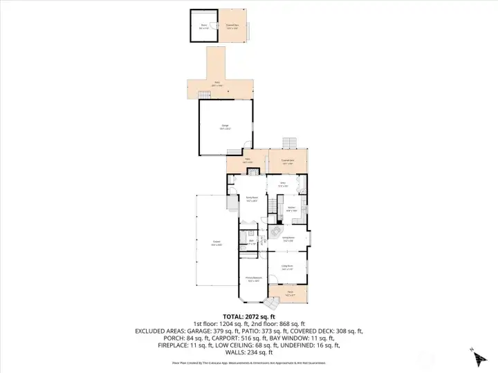 Main house first floor and Office/Bonus shed