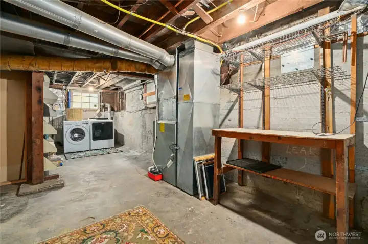 Spacious basement is ready to remodel.