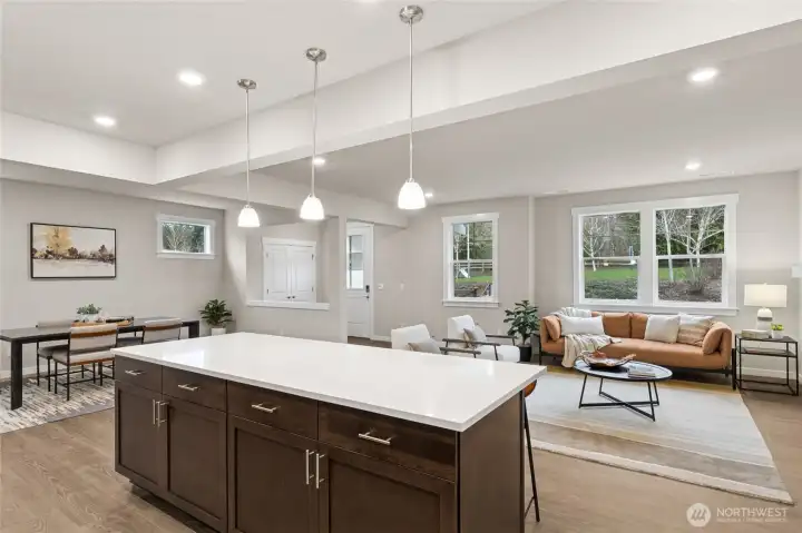 Check out the spacious open great room.  Materials, colors, and finishes will vary. See site agent for details.