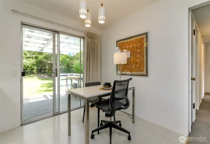 Dining Area with Slider leading out to Deck