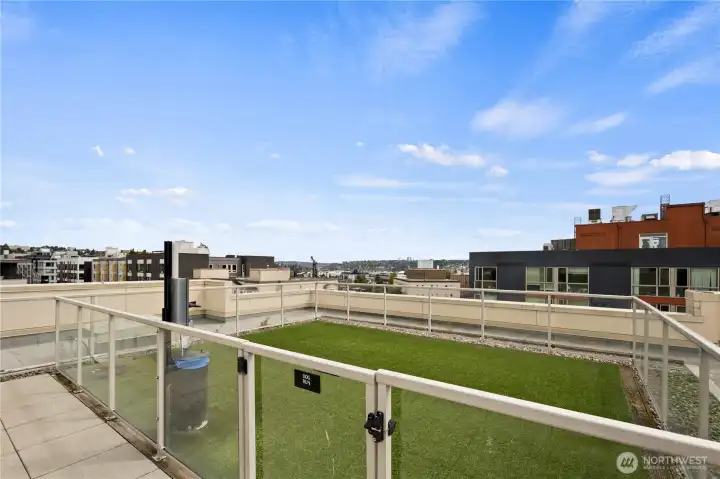 Give your pup room to roam in the community's rooftop dog run with sweeping neighborhood views.