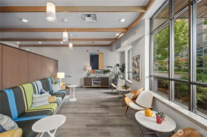 Scandi-inspired lobby lounge.
