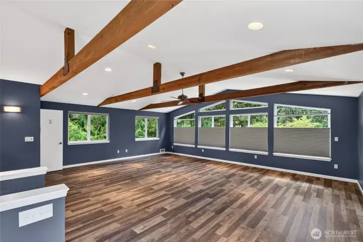 More gorgeous windows fill the space with light and the top-down bottom-up blinds are the perfect accent for the space More gorgeous windows fill the space with light and the top-down bottom-up blinds are the perfect accent for the space