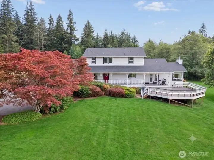 Gorgeous modern farmhouse on 2.29 acres in convenient South Poulsbo area.