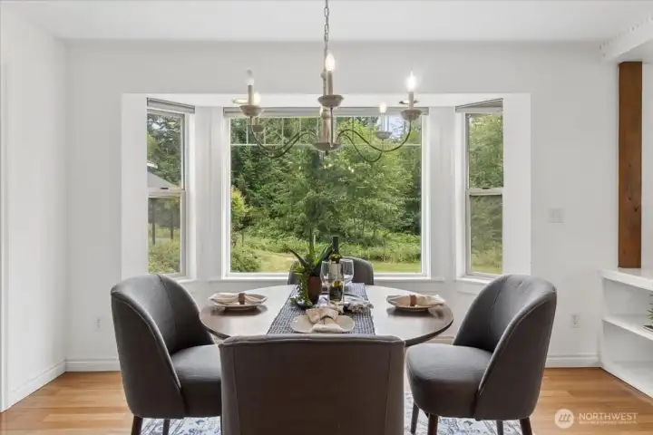 Formal dining area off kitchen.