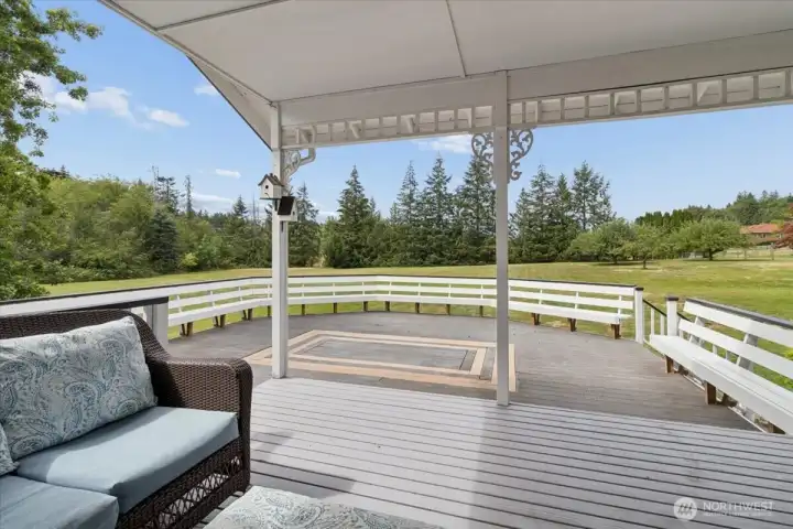 French doors lead from living room to this massive deck area. Amazing for entertaining!