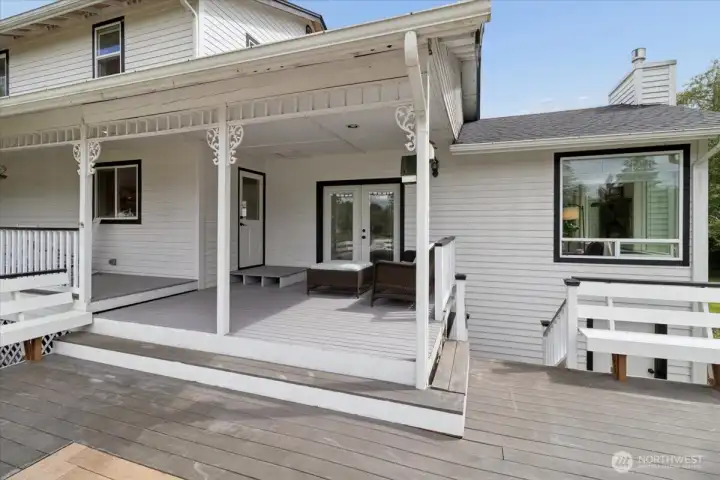 One of the large, porch areas. Stairs down to the bonus room!