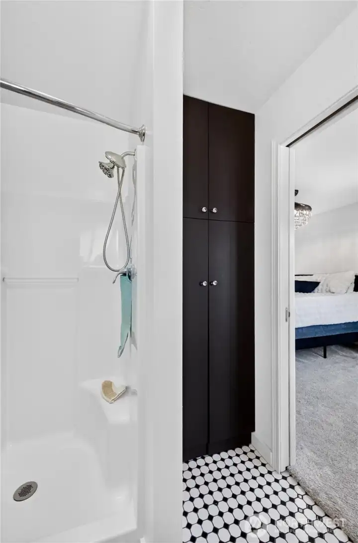 Bathroom 2: Large walk in shower.