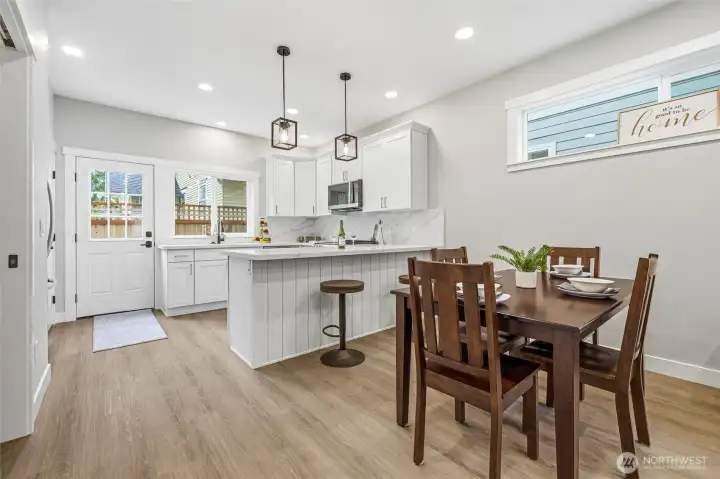 Plenty of room for dining and eat-in kitchen.