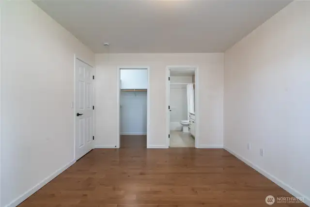 Master bedroom with walk in closet