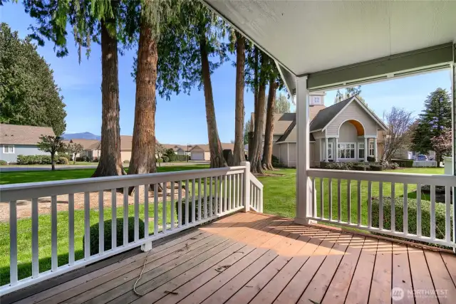 Beautiful back deck with a lovely view
