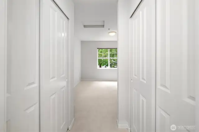 Dual closets in the second primary bedroom—perfect for shared living