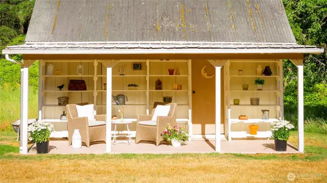 The potting shed and workshop.