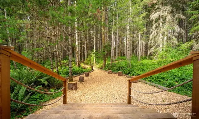 Entry to the trails from the Yurt