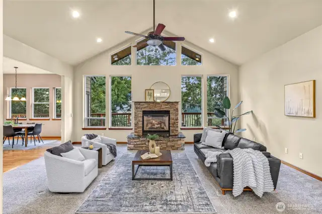 Look out the living area to Lake Whatcom