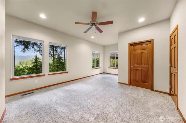 This is the bedroom that is connected to the bathroom(door on the right). Another large walk-in closet in this room.