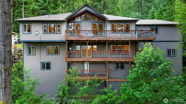 Picture of 3 of the 4 decks out back.