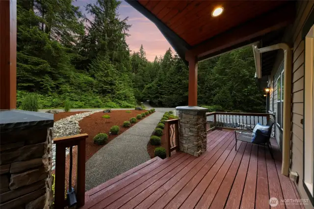 Front deck showing how private this home is.
