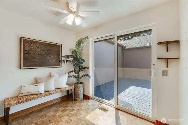 Direct access from the kitchen to your outdoor patio makes this space ideal for entertaining and outdoor living