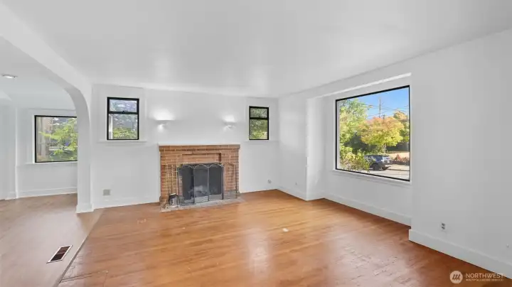 Wood-burning fireplace perfect for those chilly Fall and Winter evenings.