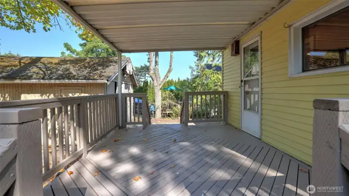 Relax on your private and covered back deck. Recently painted!