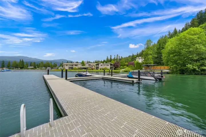 Shared dock with boat slip