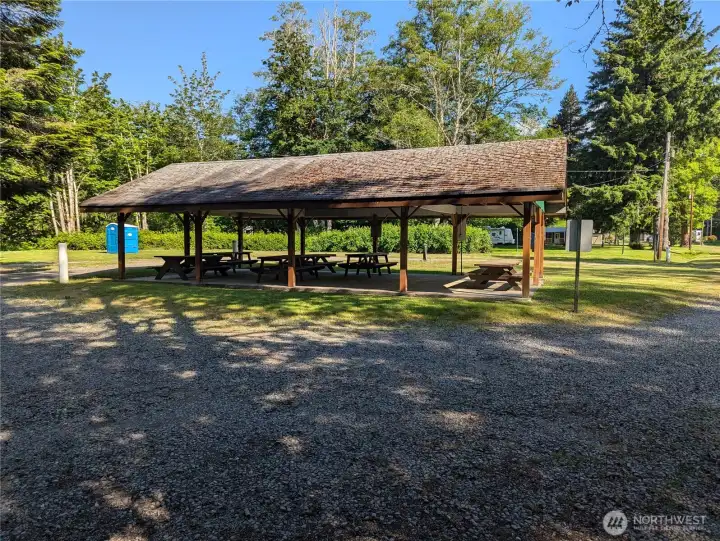 Community river park picnic shelter