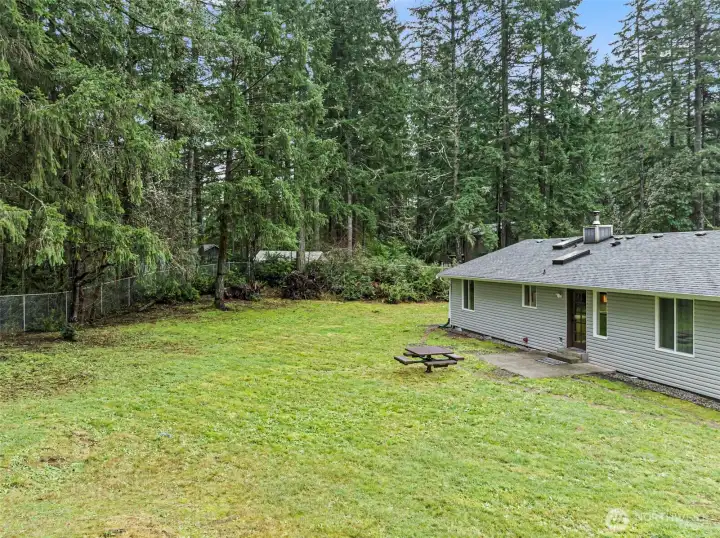 Blank slate for any backyard plans.