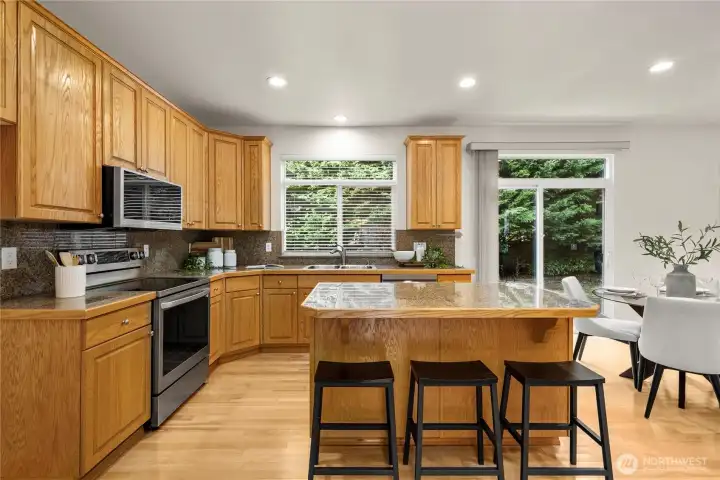Well-appointed kitchen is the heart of the home.
