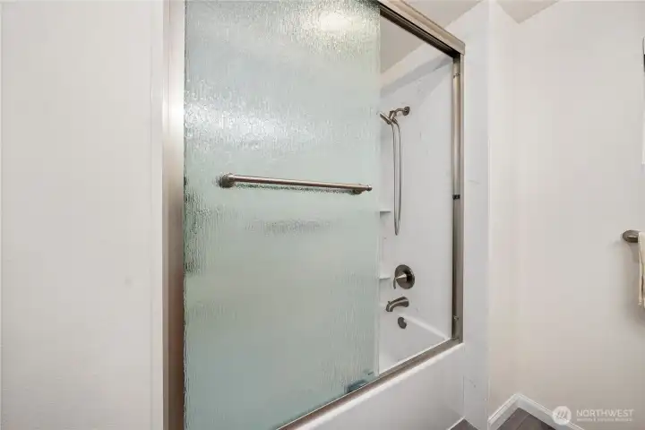 Another view of the full bath on the upper level.