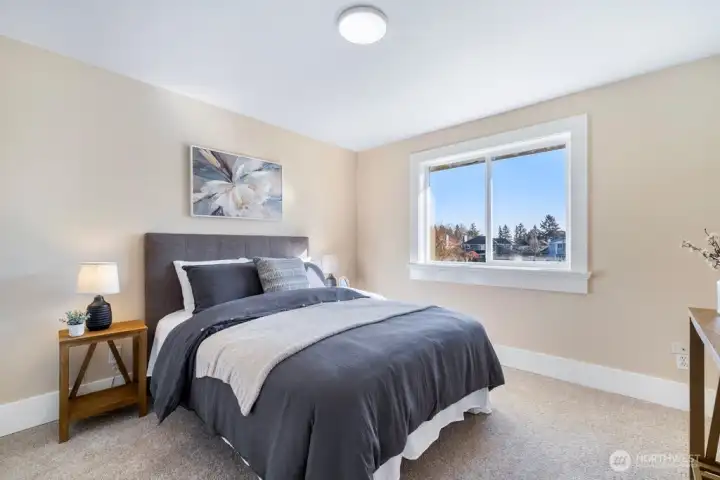 Spacious bedrooms freshly painted with new carpet