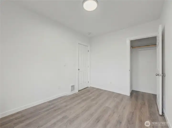 Bedroom, virtually staged.