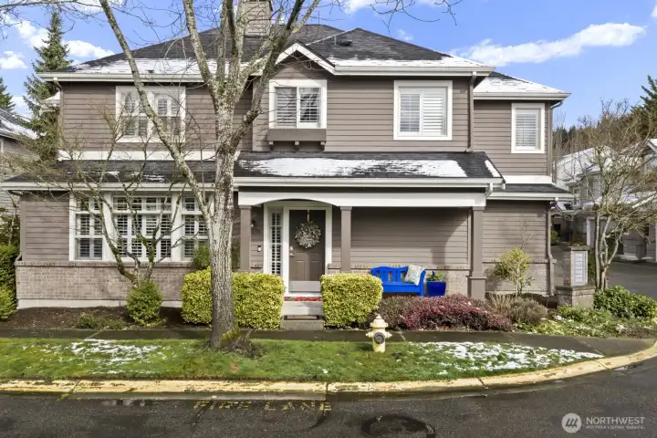 Charming craftsman exterior welcomes you to the covered front porch.