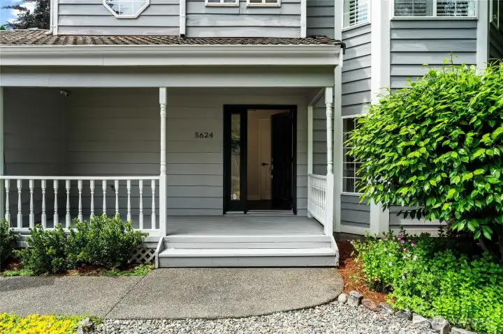 The covered porch adds character and is the perfect place to sip lemonade and greet the neighbors as they take an evening stroll.